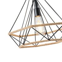 Metal rope chandelier ε27 Max15w 380x380x1450mm black-khaki Arte Illumina Helios