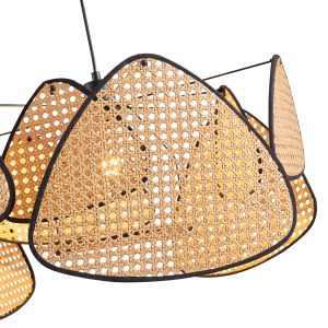 Rattan chandelier 1xe27 Max15w 390χ1270mm brown-black Arte Illumina Kai