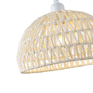 Rattan chandelier, cream, 1xe27, max. 15w, 300x1270 mm, white, Arte Illumina Vento
