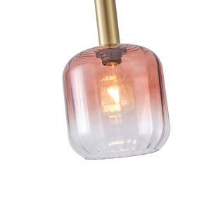 Chandelier made of embossed glass 1xε27max15w 200x210mmx160cm Amber Arte Illumina Topaz