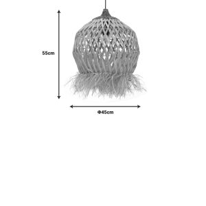 Marjione sisal chandelier in natural color D45x55cm