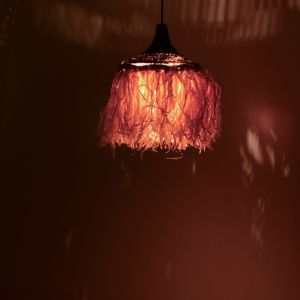 Sermene sisal chandelier in natural black color D32x45cm