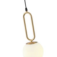 Glass chandelier 1xe27 Max15w 150x150x1570mm white copper Arte Illumina Orba