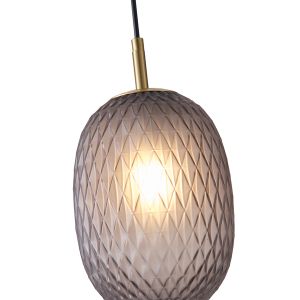 Glass chandelier 1xe27 Max15w 150x230mm Cognac Arte Illumina Candy