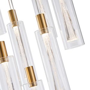 Glass chandelier 9 lamps 60w 7200lm 3000k Φ500x2430mm Arte Illumina Vial
