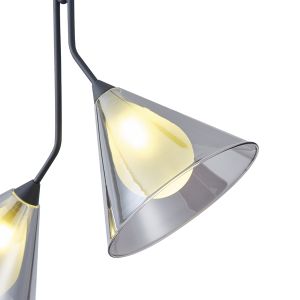 Glass chandelier, 2 lamps, G9 Max 2x10w 410x1800 mm, Fume Arte Illumina Delta