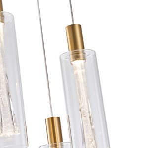 Glass chandelier, 3 lamps with glass, 21w, 2500lm, 3000k, Φ250x1630mm, Arte Illumina Vial