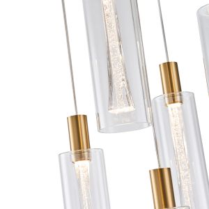Glass chandelier, 5 lamps, 38w, 4400lm, 3000k, Φ350x1500mm, Arte Illumina Vial