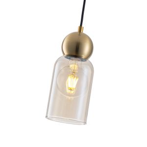 Glass chandelier, simple, 1xe27, max. 15w, 100x1270 mm, black, Arte Illumina Aurelia