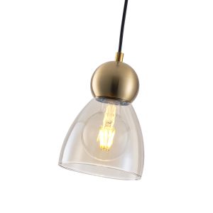 Glass chandelier, simple, 1xe27, max. 15w, 135x1220 mm, black, Arte Illumina Aurelia
