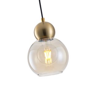 Glass chandelier, simple, 1xe27, max. 15w, 150χ1240 mm, black, Arte Illumina Aurelia