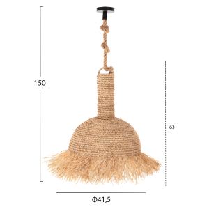 Chandelier made of dry palm leaves with fringes boho style D41.5χ150hcm Hm11923