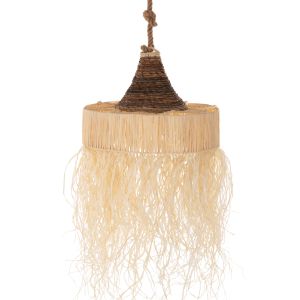 Chandelier made of dry palm leaves with fringes boho style D51x155hcm Hm11922