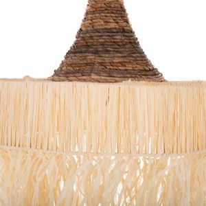 Chandelier made of dry palm leaves with fringes boho style D51x155hcm Hm11922
