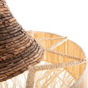 Chandelier made of dry palm leaves with fringes boho style D51x155hcm Hm11922