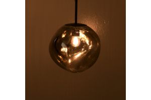 Chandelier pendant Gloine Chrome lava E27 D 28 cm X60cm