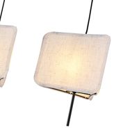 Fabric chandelier, 3 lamps, 3x14, max. 8w, 800x250x900 mm, beige, Arte Illumina Tuscany