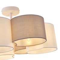 Fabric chandelier, 6 lamps, 6xe14, max. 8w, φ580 mm, white, Arte Illumina Cloud