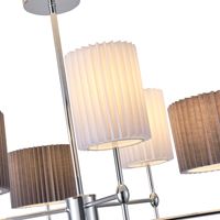 Fabric chandelier, 6 lamps, 6xe14, max. 8w, φ740 mm, white-black, Arte Illumina Veli