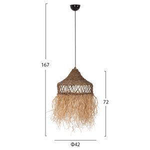 Chandelier ceiling Hm7819 made of palm leaves and sea grass D42x34cm