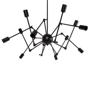 Chandelier with 12 lights Hm4167 black metal D92x120hcm