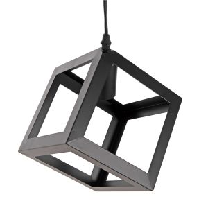 Chandelier with 2 cubes, black metal, D18x130hcm Hm4035