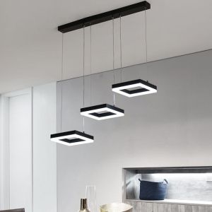 Chandelier with 3 lamps Benor Led black metal 70x20x15cm