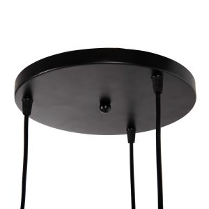 Chandelier with 3 lamps Hm4166,01 metal spheres in black-orange D20x112hcm