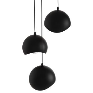 Chandelier with 3 lamps Hm4166,01 metal spheres in black-orange D20x112hcm