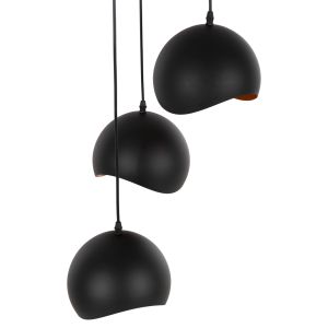Chandelier with 3 lamps Hm4166,01 metal spheres in black-orange D20x112hcm