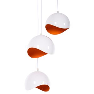 Chandelier with 3 lamps Hm4166,02 metal spheres in white-orange D20x112hcm