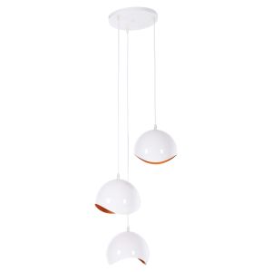 Chandelier with 3 lamps Hm4166,02 metal spheres in white-orange D20x112hcm