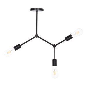 Chandelier with 3 lamps Hm7404.11 black metal 52x5x48cm.