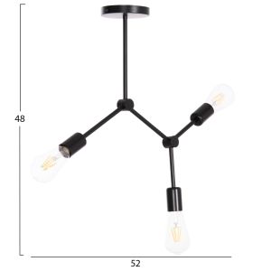 Chandelier with 3 lamps Hm7404.11 black metal 52x5x48cm.