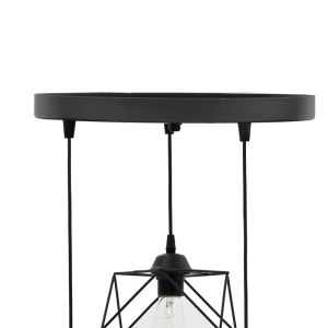 Chandelier with 3 lights Karin E27 in black color 30x30x90cm