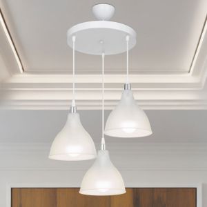 Chandelier with 3 lights Orazioe27 color white/transparent D40x80cm