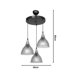 Chandelier with 3 lights Orazioe27 color white/transparent D40x80cm