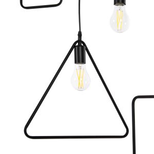 Chandelier with 4 lamps Hm4099 black metal - geometric shapes 70x38x106hcm