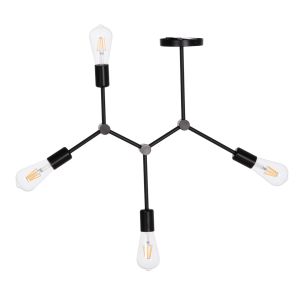 Chandelier with 4 lamps Hm7405.11 black metal 57x5x52cm.