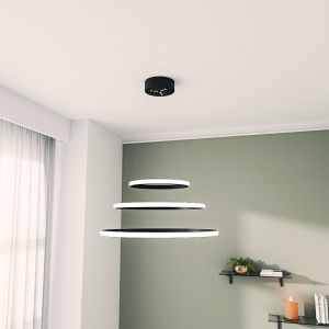 Chandelier with Led lighting in black color D38x160cm