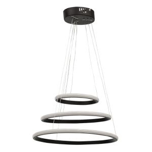 Chandelier with Led lighting in black color D38x160cm