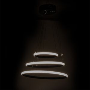 Chandelier with Led lighting in black color D38x160cm