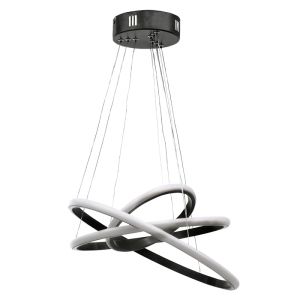 Chandelier with Led lighting in black color D38x160cm