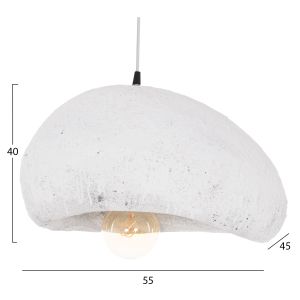 Stone-look chandelier Stoner (m) Hm4418.02 white 55x45x40cm.