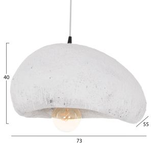 Stone-look chandelier, gray, gray (e) Hm4419.02, white, 73x55x40cm.