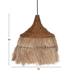 Chandelier with rope and abaca or manila hemp fibers boho style 36x36x40hcm Hm7753