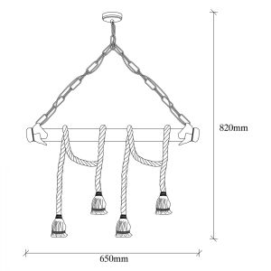 Chandelier with ropes Hm7321 65x8x82cm