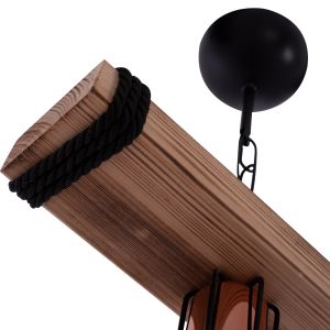 Chandelier with wooden and metal grid, 30x16x50hcm Hm7680,01
