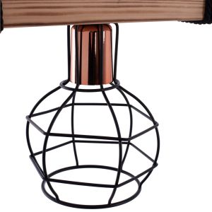 Chandelier with wooden and metal grid, 30x16x50hcm Hm7680,01