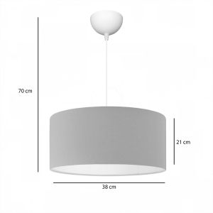 Chandelier with one lamp Pwl-1091 E27 in beige lampshade D38x21cm